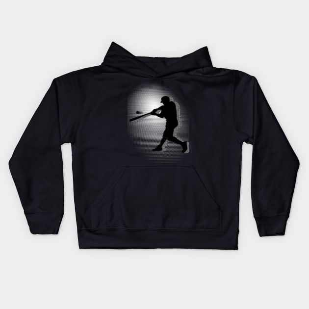 Baseball Player Hitting Ball Sports Kids Hoodie by letnothingstopyou